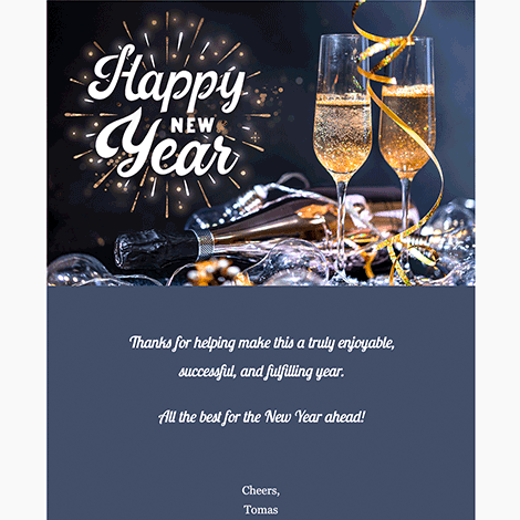 Happy New Year Champagne Burst